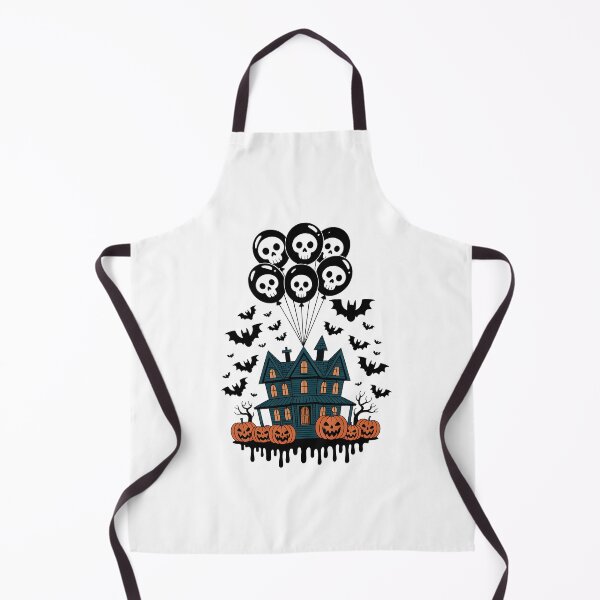 Item preview, Haunted House with Skull Balloons and Pumpkins – Spooky Halloween Gothic designed and sold by Realupp.