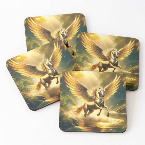 Item preview, Golden Pegasus in an Enchanted Forest designed and sold by MDKey DESIGN.