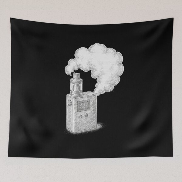 Artikelvorschau, Pencil Sketch Vape Clouds – Hand-Drawn Style entworfen und verkauft von House of Taste Designs.