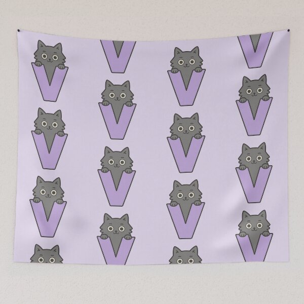 Item preview, Alphabet “V” – Cute Fluffy Cat Initial Sticker designed and sold by wwshd.