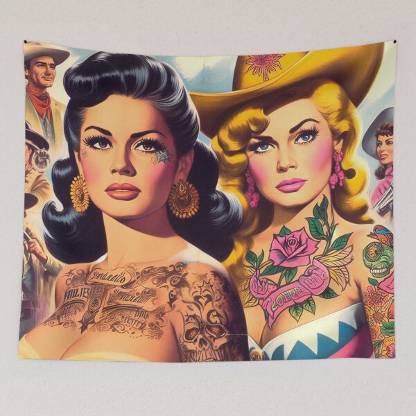 Item preview, Vintage Tattooed Girls designed and sold by PulpVintage.