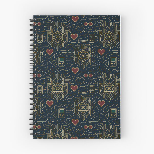 Item preview, Nerdy Chic Seamless Pattern – D20 Dice, Pixel Hearts & Retro Gameboy designed and sold by RaeStarling.