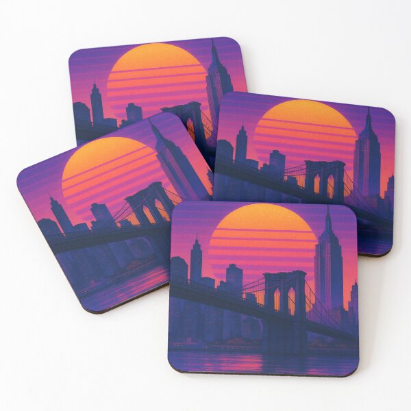 Item preview, VAPOR WAVE Brooklyn Retro Sunset Poster - CLASSIC designed and sold by StuckOn-Detroit.