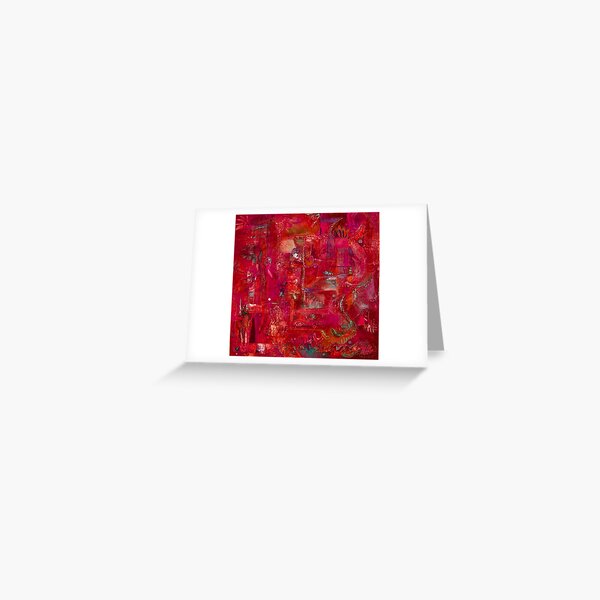 Busy Crimson Greeting Card