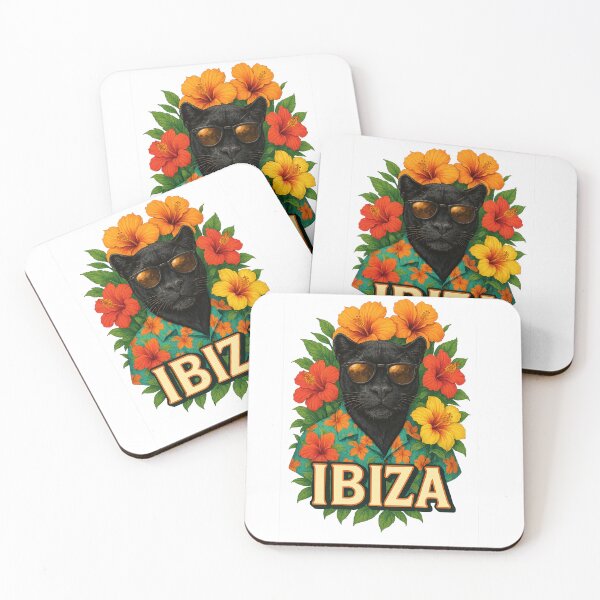 Item preview, IBIZA paradise island panther with flowers Balearic Islands summer party designed and sold by Mollet Shop.