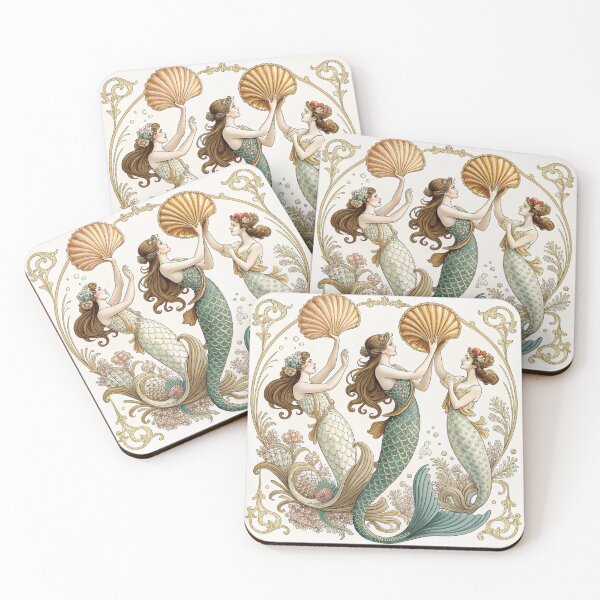Artikelvorschau, Vintage Meerjungfrau Jugendstil entworfen und verkauft von MugnificentShop.
