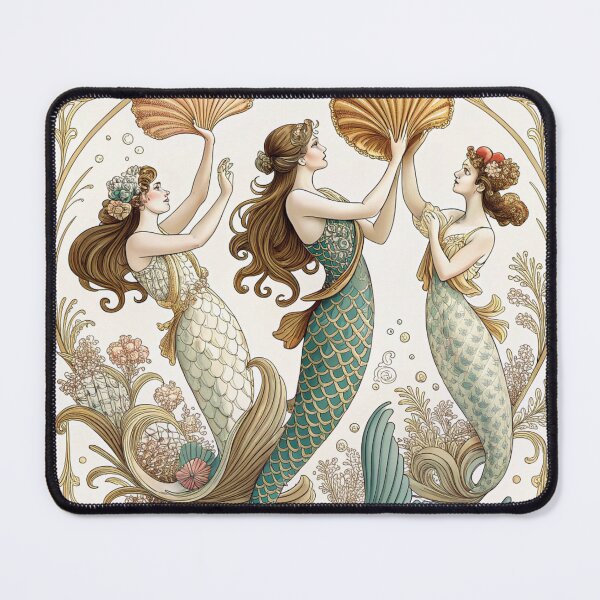 Item preview, Vintage Mermaid Art Nouveau designed and sold by MugnificentShop.