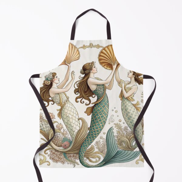 Item preview, Vintage Mermaid Art Nouveau designed and sold by MugnificentShop.