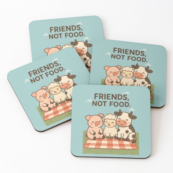 Item preview, Friends Not Food Vegan Plant Based Stop Animal Cruelty Veganism Animal Welfare designed and sold by Annika Shurafa.