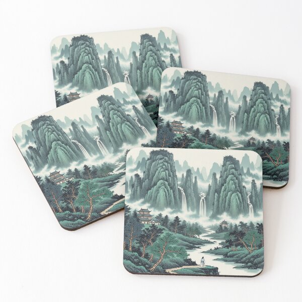 Artikelvorschau, Taoistisch inspirierte Landschaft entworfen und verkauft von Cross Threads.