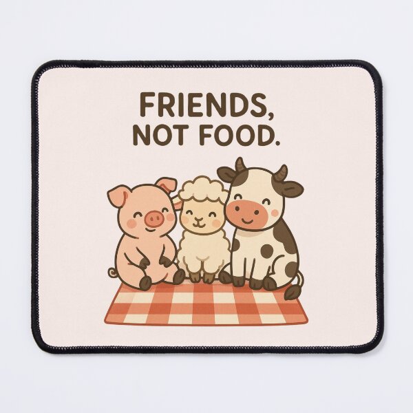 Item preview, Friends Not Food Vegan Plant Based Stop Animal Cruelty Veganism Animal Welfare Pig Sheep Cow designed and sold by Annika Shurafa.