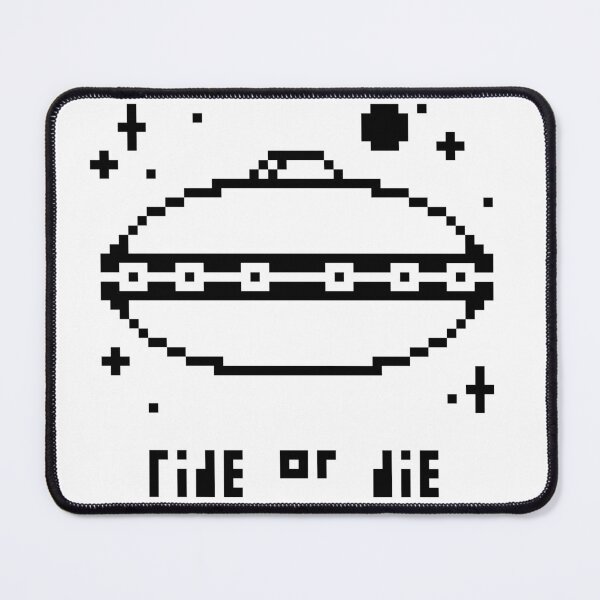 Item preview, Ride or Die UFO Saucer Original Pixel Art Alien Retro Design designed and sold by GiniasAlways.