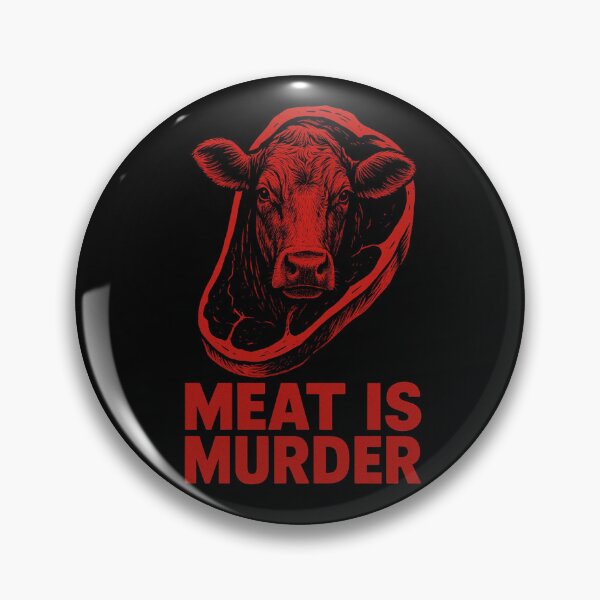 Item preview, Meat is Murder Vegan Plant Based Stop Animal Cruelty Slaughter Cows Cattle Eating Meat designed and sold by Annika Shurafa.