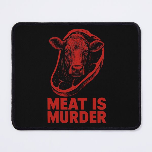 Item preview, Meat is Murder Vegan Plant Based Stop Animal Cruelty Slaughter Cows Cattle Eating Meat designed and sold by Annika Shurafa.