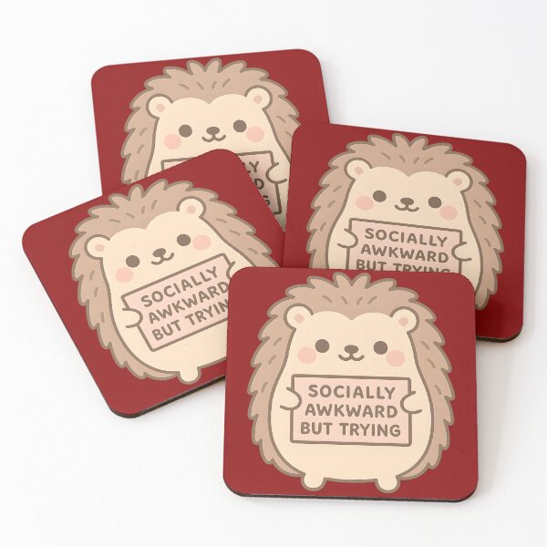 Artikelvorschau, Sozial unbeholfener Igel – Lustiges Kawaii-Tier Sticker entworfen und verkauft von KawaiiOrbit.