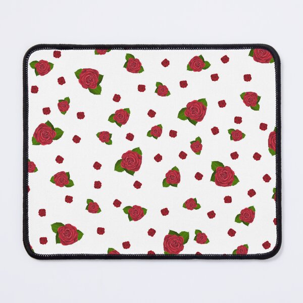 Item preview, Hand-Painted Pattern of Charming Red Roses on white background. designed and sold by ArchersBoutique.