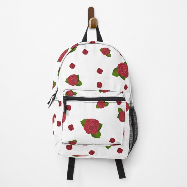 Item preview, Hand-Painted Pattern of Charming Red Roses on white background. designed and sold by ArchersBoutique.