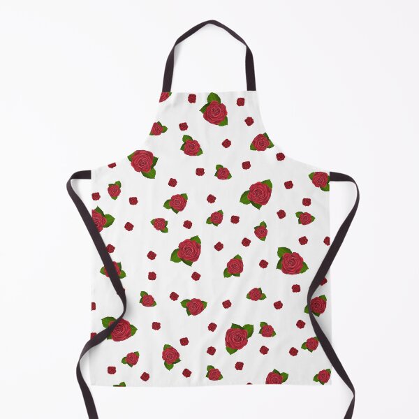 Item preview, Hand-Painted Pattern of Charming Red Roses on white background. designed and sold by ArchersBoutique.
