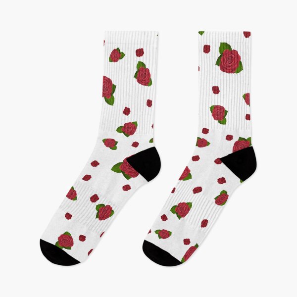 Item preview, Hand-Painted Pattern of Charming Red Roses on white background. designed and sold by ArchersBoutique.