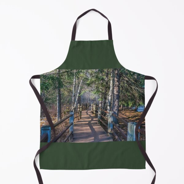 Item preview, Beautiful Shadowed Boardwalk Path lined with Evergreen Trees along the Gooseberry River designed and sold by LINDA MCKUSICK.