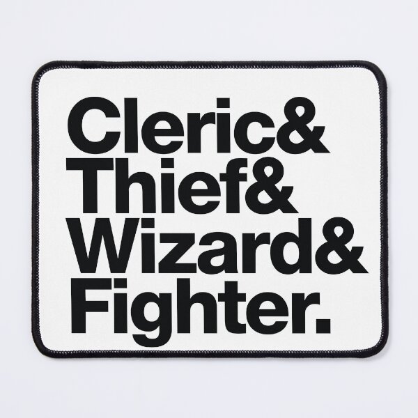 Item preview, Cleric & Thief & Wizard & Fighter | Classic RPG Classes Shirt designed and sold by AlsoAmpersands.
