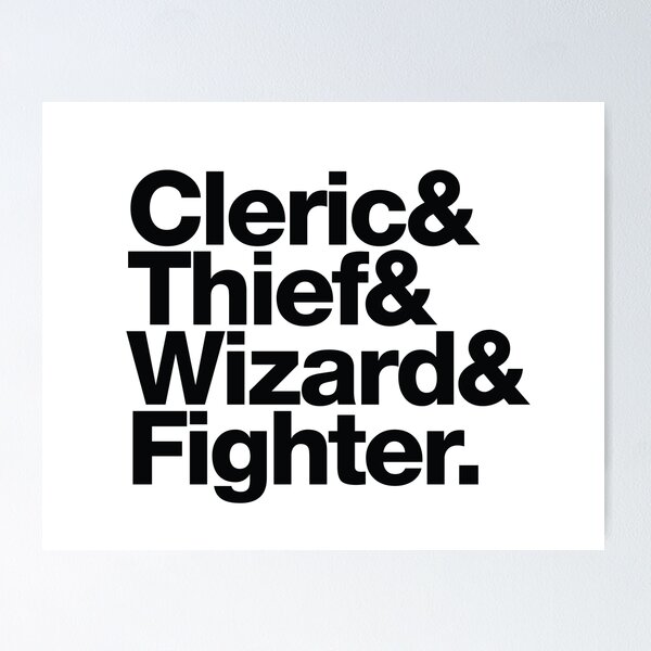 Item preview, Cleric & Thief & Wizard & Fighter | Classic RPG Classes Shirt designed and sold by AlsoAmpersands.