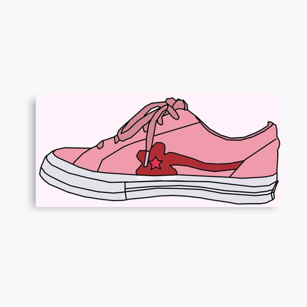 Tyler The Creater Golf Le Fleur Pink Sneaker Drawing Cartoon Flower Boy Canvas Print