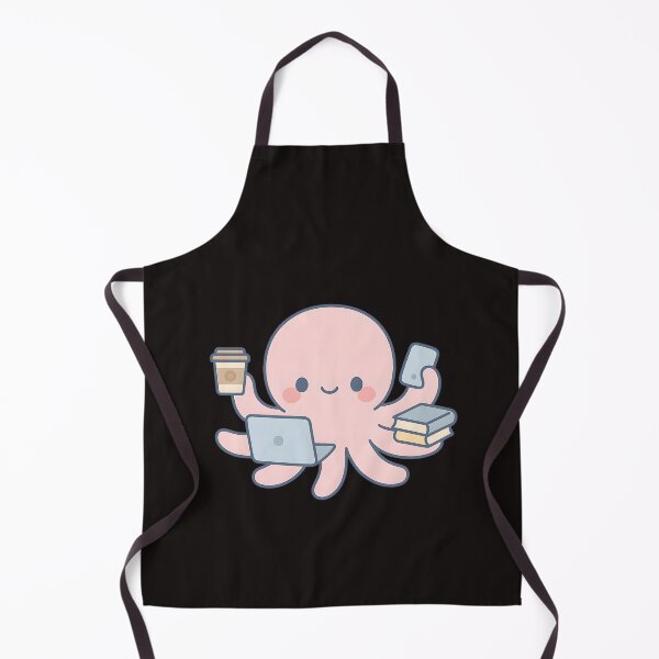 Item preview, Overworked Octopus – Funny Productivity Kawaii Sticker designed and sold by KawaiiOrbit.