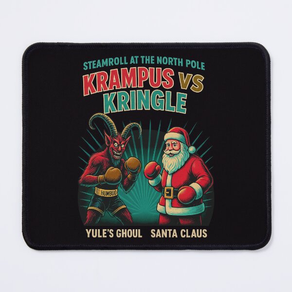 Item preview, Krampus vs Kringle Retro Boxing Poster – Yule’s Ghoul vs Santa Vintage Christmas Fight designed and sold by Victor Shadehorn.