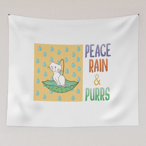 Item preview, Peace, rain, and purrs: an adorable cat illustration for rainy days, a relaxing atmosphere, and cat lovers. designed and sold by Martapp.