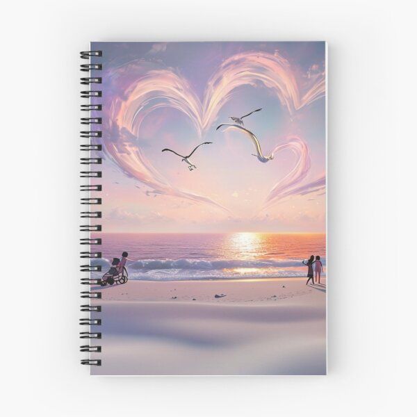 Aperçu de l'œuvre Cœur dans le ciel – Coucher de soleil romantique sur la plage créée et vendue par MyyVibe.