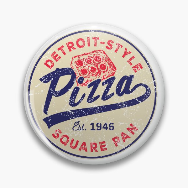 Item preview, Detroit-Style Pizza Est.1946 Square Pan Sports logo style with square pizza slice very distressed designed and sold by Jdawnink.