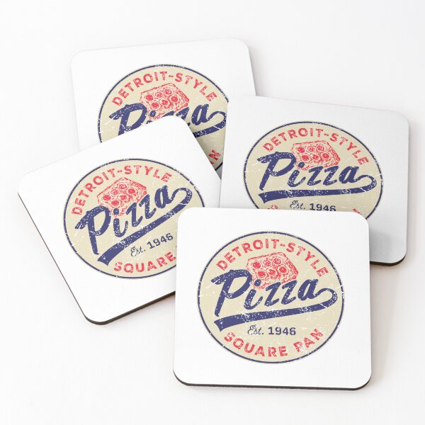 Item preview, Detroit-Style Pizza Est.1946 Square Pan Sports logo style with square pizza slice very distressed designed and sold by Jdawnink.