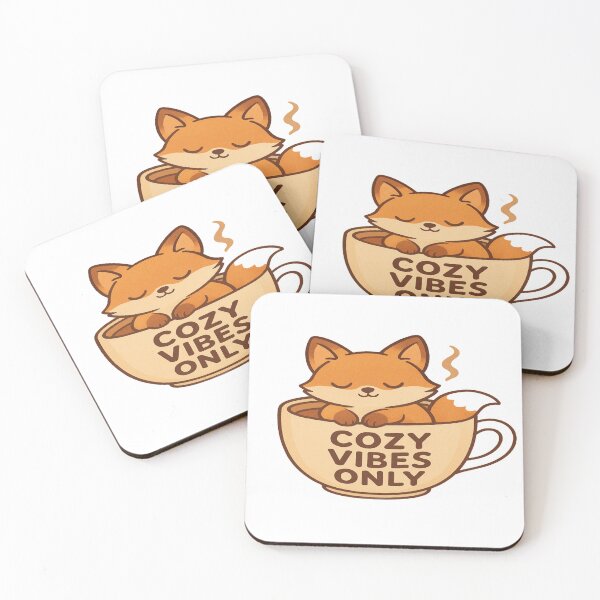 Item preview, Cozy Vibes Only – Cute Fox in Tea Cup Aesthetic Design designed and sold by ToonyTeez.