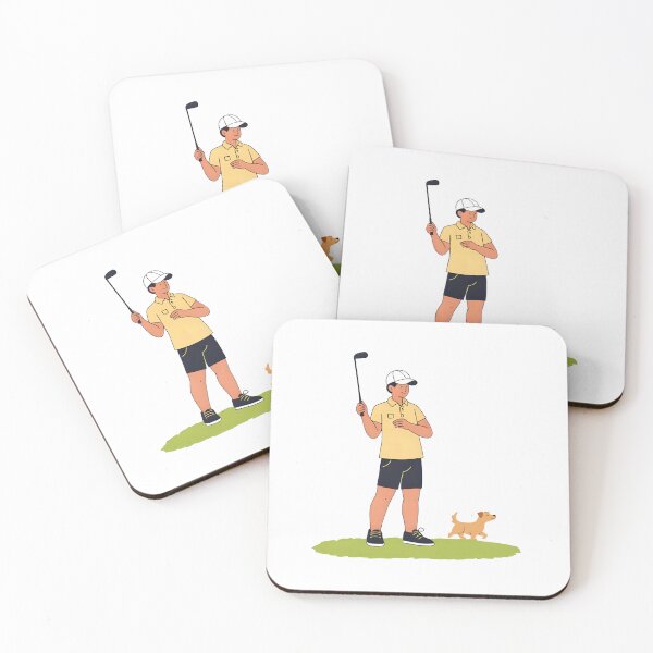 Item preview, Golfer and Dog on the Green – Minimal Golf Vector designed and sold by Artistica1234.