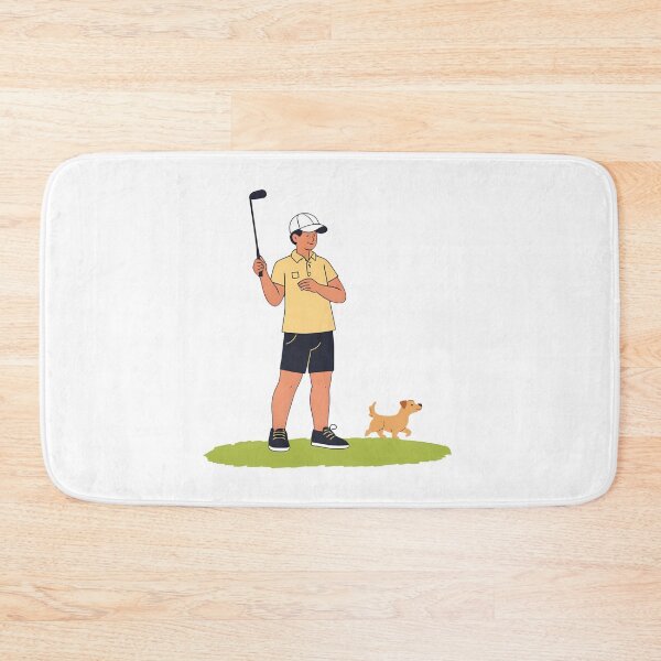Item preview, Golfer and Dog on the Green – Minimal Golf Vector designed and sold by Artistica1234.