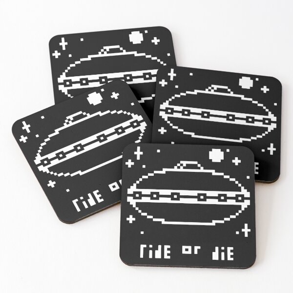 Item preview,  Ride or Die UFO Saucer Original Pixel Art Alien Retro Design for Dark Background designed and sold by GiniasAlways.