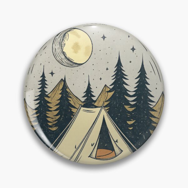 Item preview, Moonlit Camping Night – Vintage Tent and Forest Outdoor Nature Design designed and sold by NoctaHike.