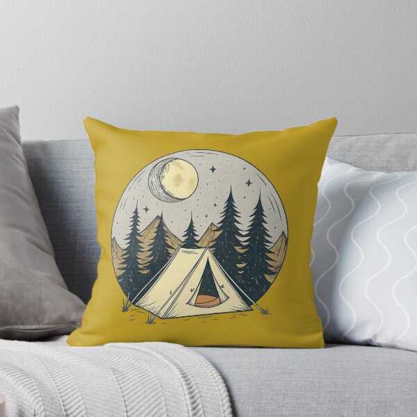 Item preview, Moonlit Camping Night – Vintage Tent and Forest Outdoor Nature Design designed and sold by NoctaHike.