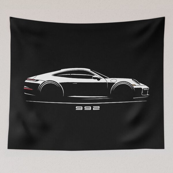 Item preview, Porsche 992 silhouette illustration designed and sold by blackdogshop.
