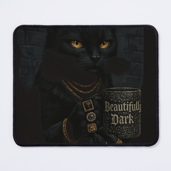 Item preview, Beautiful Dark Cat with Gothic Coffee Mug designed and sold by NoirAuraX.
