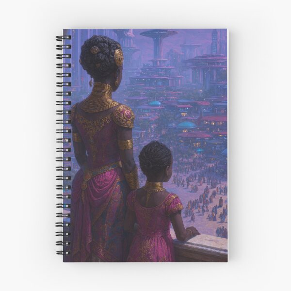 Item preview, Afrofurtism image of a queen mother and her daughter designed and sold by RoseShop2093.