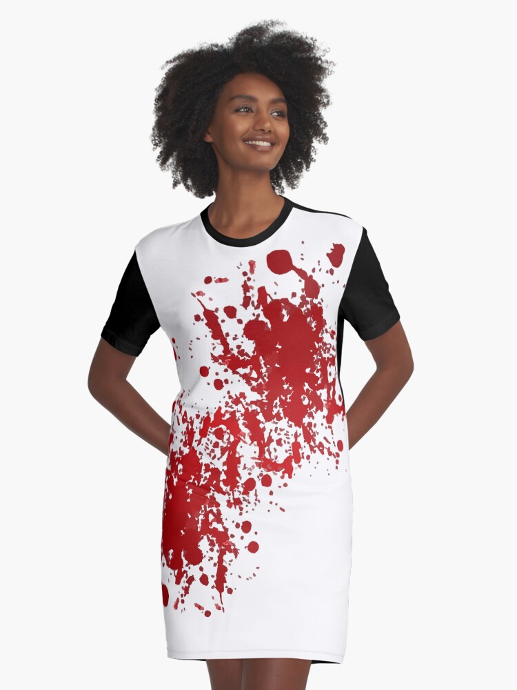 Blood Splatter Spatter Fake Bloody Halloween Zombie Victim T Shirt