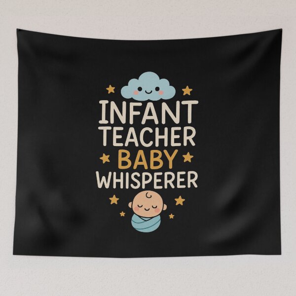 Item preview, Infant Teacher Baby Whisperer Cute Pastel Design – Crown & Cloud Cartoon Style designed and sold by 9morethan9®.