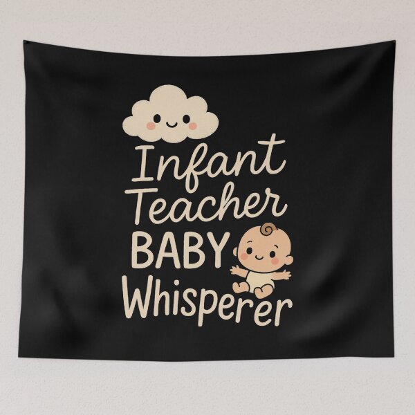 Item preview, Copy of Infant Teacher Baby Whisperer Cute Pastel Design – Crown & Cloud Cartoon Style designed and sold by 9morethan9®.
