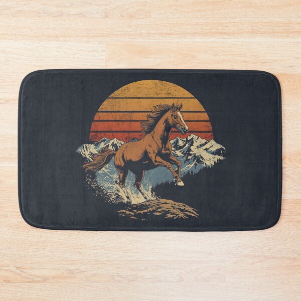 Item preview, Retro Mustang Horse Running in Mountains – Vintage Wild West Style designed and sold by Art-Design-EM.