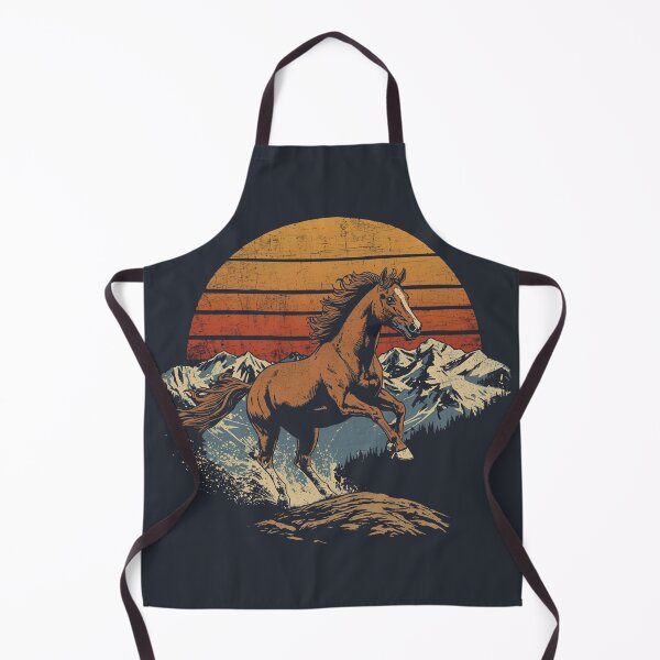 Item preview, Retro Mustang Horse Running in Mountains – Vintage Wild West Style designed and sold by Art-Design-EM.