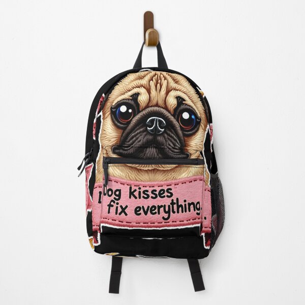 Item preview, Dog Kisses Fix Everything Pug Design designed and sold by ArtDesignTp.