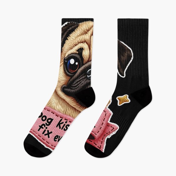 Item preview, Dog Kisses Fix Everything Pug Design designed and sold by ArtDesignTp.