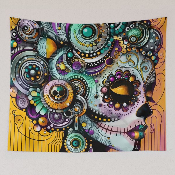Item preview, Colorful Catrina Illustration - Day of the Dead Art and Mexican Tradition designed and sold by  Ojo de Lilith.